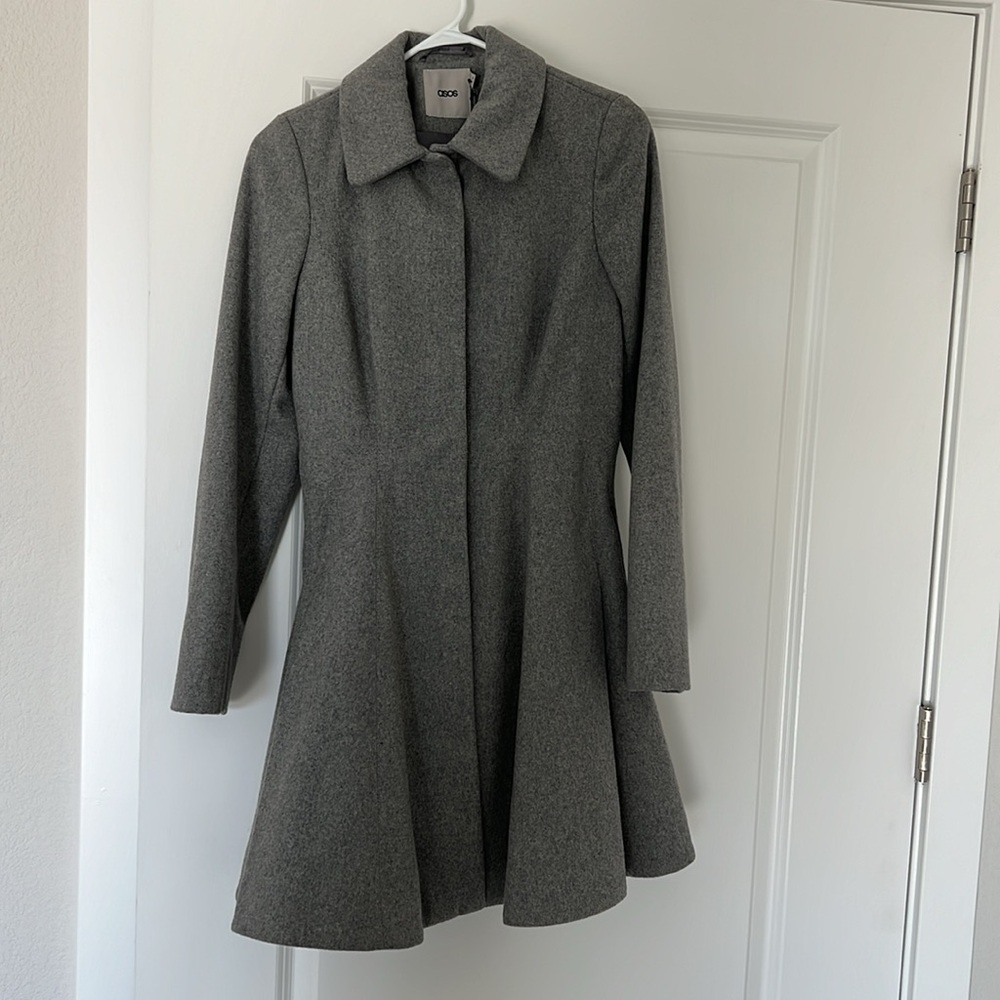 ASOS Dolly Skater Coat (Gray)